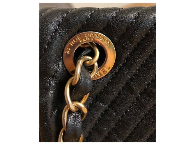 Chanel Borsa chevron senza tempo Nero - vista 16
