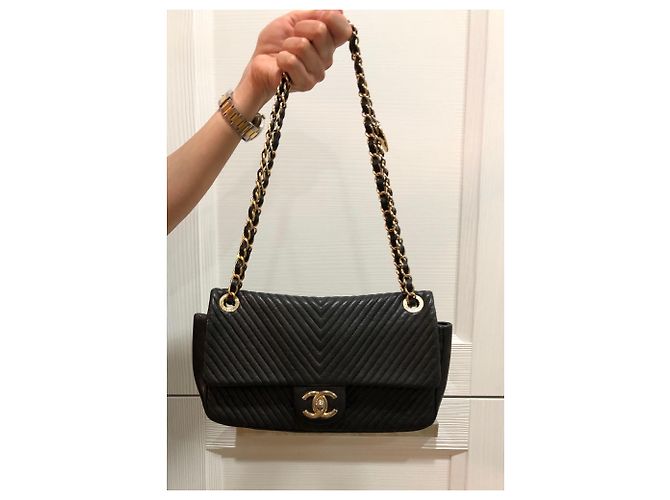 Chanel Borsa chevron senza tempo Nero - vista 20