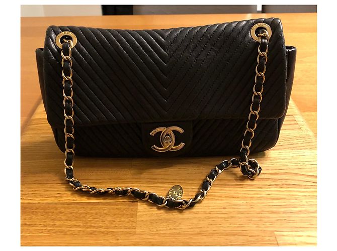 Chanel Borsa chevron senza tempo Nero - vista 6