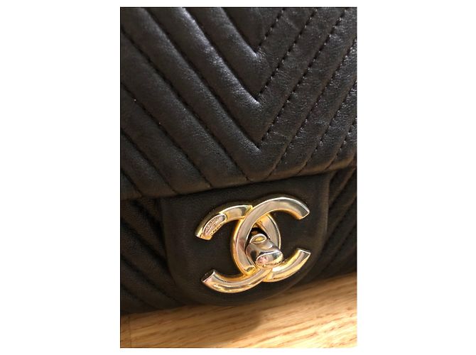 Chanel Borsa chevron senza tempo Nero - vista 7