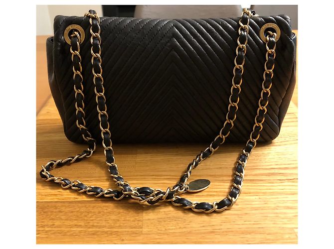 Chanel Borsa chevron senza tempo Nero - vista 8