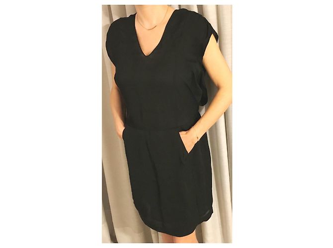 Vestido negro de viscosa Bimba & Lola - vista 14
