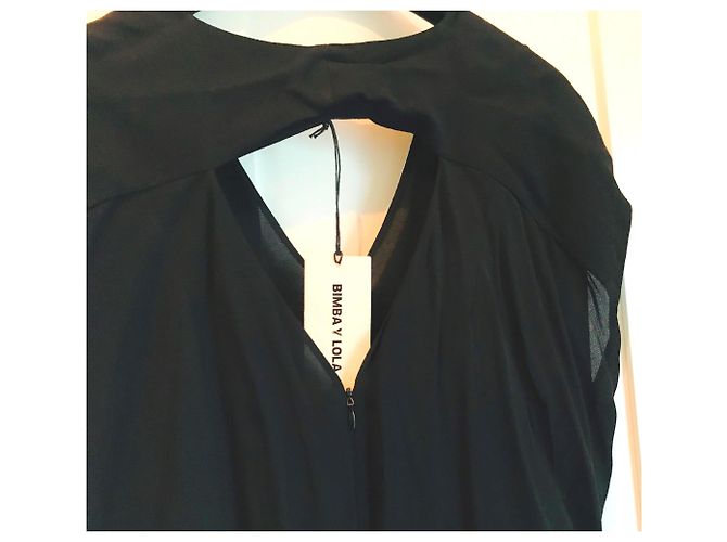 Vestido negro de viscosa Bimba & Lola - vista 16