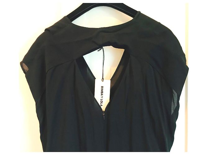Vestido negro de viscosa Bimba & Lola - vista 4