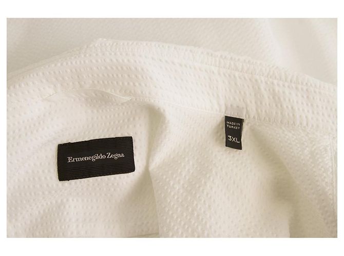 Ermenegildo Zegna Classic Camicia bianca manica lunga in cotone da uomo 3XL Bianco - vista 3