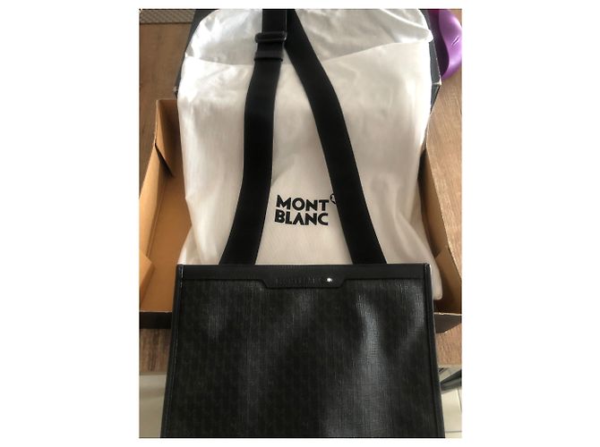 Bolsa Clutch Montblanc Nightflight em couro preto - vista 5