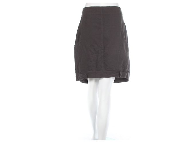 Autre Marque Falda gris Sarah Pacini Hug Me de algodón y lino - vista 2