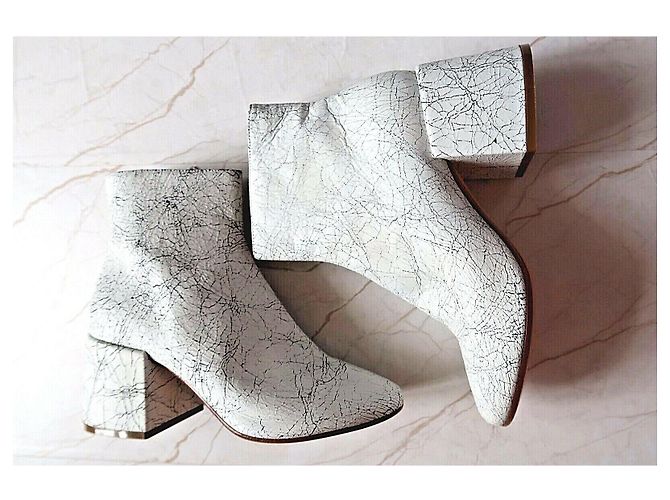 Mm6 Botas com tornozelo Preto Branco - vista 2