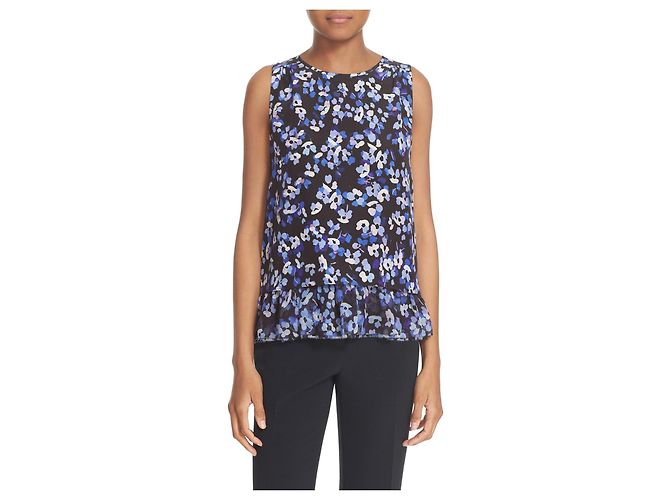 Top de seda Kate Spade con estampado de hortensias Multicolor - vista 2