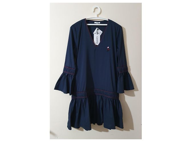 Vestido Ganni de algodón azul M - vista 3