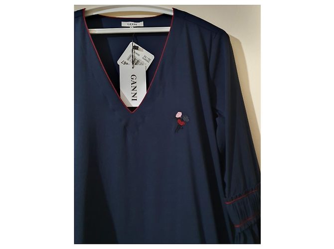 Vestido Ganni de algodón azul M - vista 4