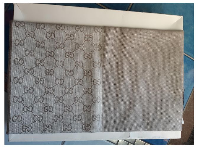 sciarpa gucci ggweb beige nuova - vista 3