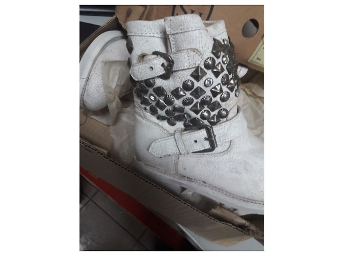 Ash Biker Boots Weiß Leder - Ansicht 5