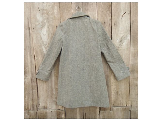 Abrigo Apc de tweed de lana gris corte trapecio 36 - vista 4