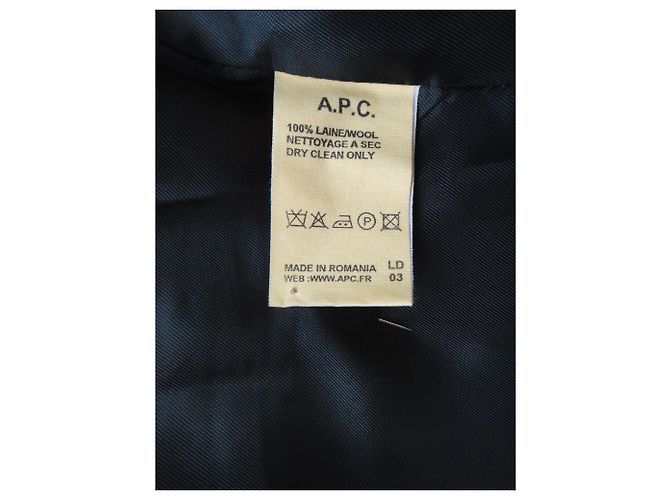 Abrigo Apc de tweed de lana gris corte trapecio 36 - vista 5