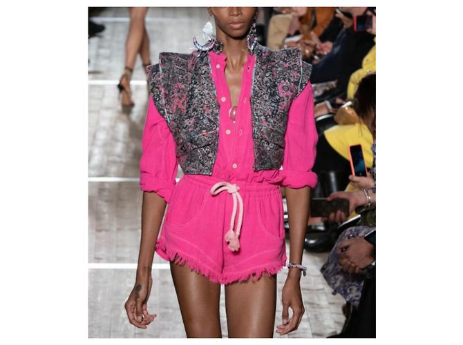 Isabel Marant Top Bolero de Algodón y Lino Multicolor - vista 6