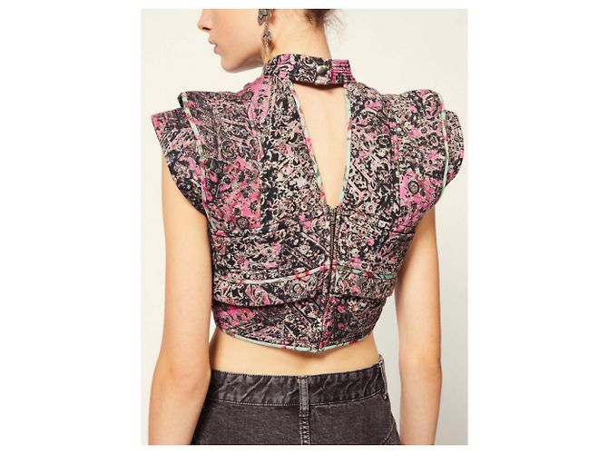 Isabel Marant Top Bolero de Algodón y Lino Multicolor - vista 7