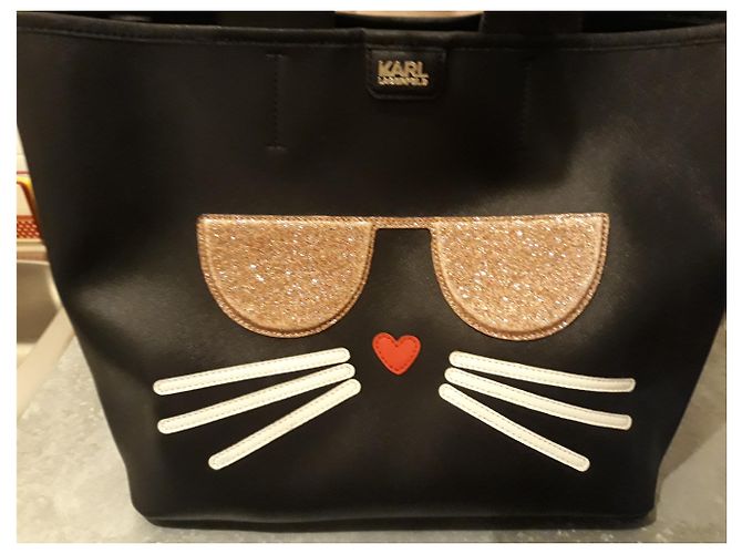 Borsa Shopper Karl Lagerfeld Choupette Nera Nero - vista 2