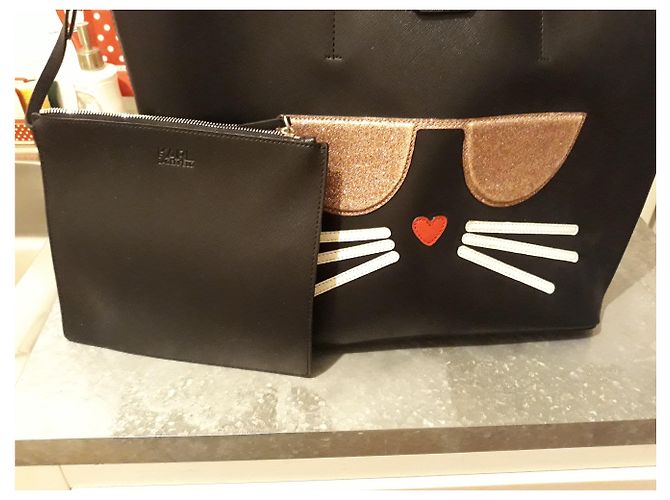 Borsa Shopper Karl Lagerfeld Choupette Nera Nero - vista 5
