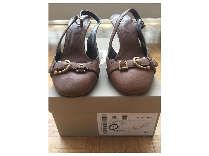 Sandali Burberry in pelle Caramello - vista 9
