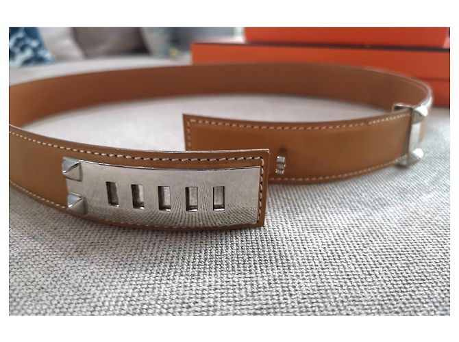 Hermès Cinturón Hermes CDC Collier de Chien Caramelo - vista 5