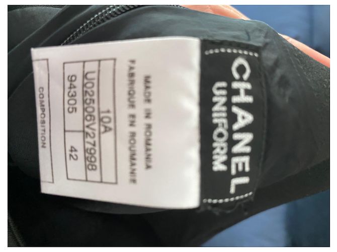 Falda Chanel Uniform negra talla 42 Negro - vista 3
