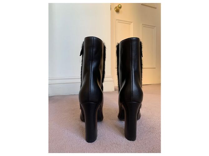 Botines Hermès de piel de visón negro 36.5 - vista 3