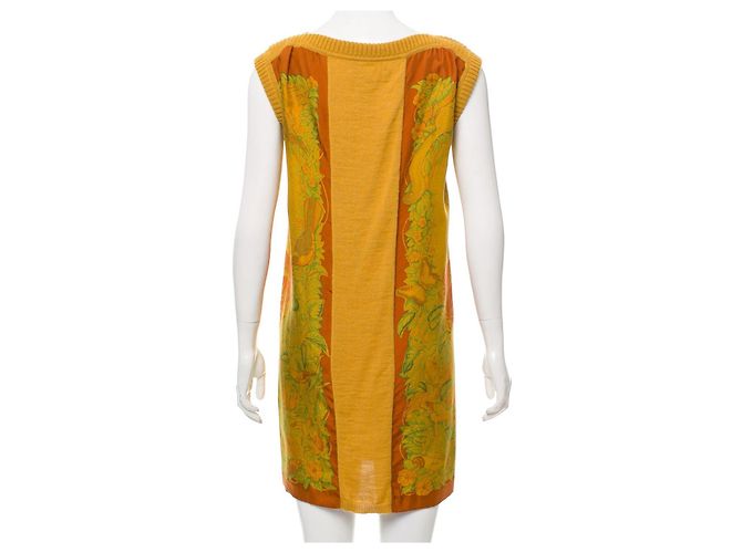 Hermès Jungle Love silk sleeveless mini dress mustard - view 3