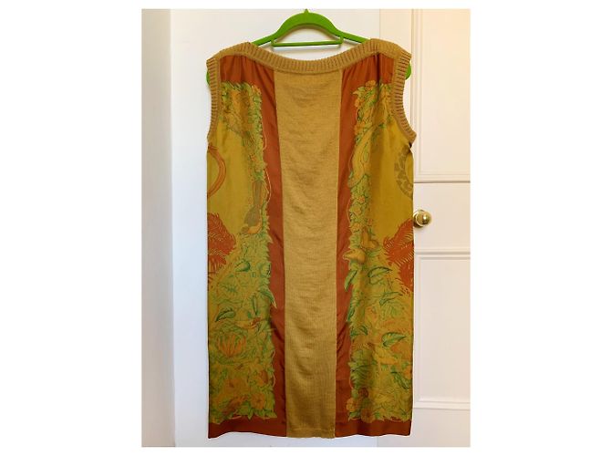 Hermès Jungle Love silk sleeveless mini dress mustard - view 5