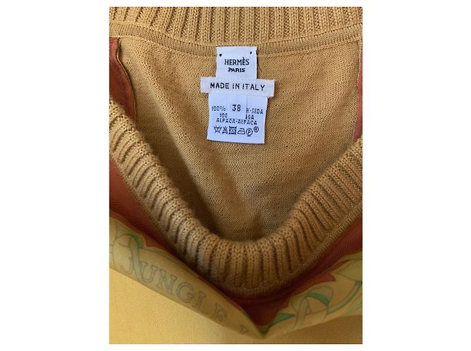Hermès Jungle Love silk sleeveless mini dress mustard - view 6