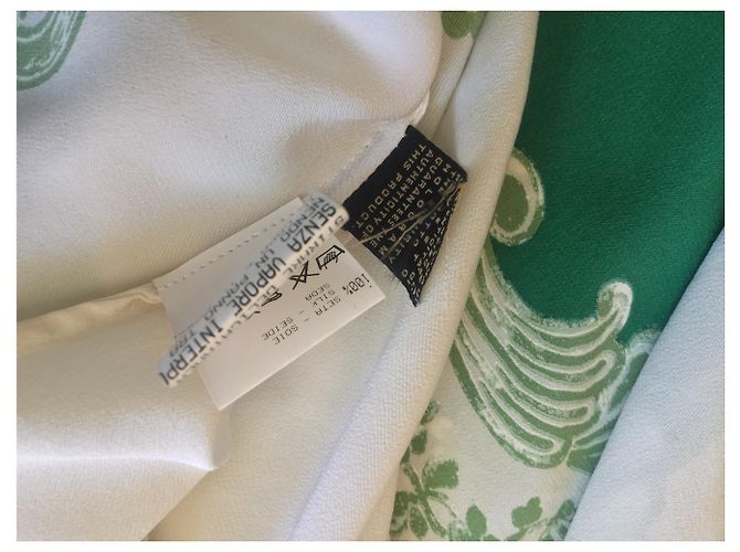 Falda larga Roberto Cavalli de seda blanca y verde Blanco - vista 5