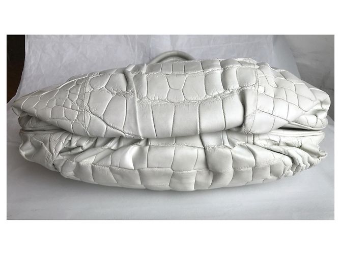 Zagliani Großes Krokodil 12000€ Puffy Bag Weiß - Ansicht 10