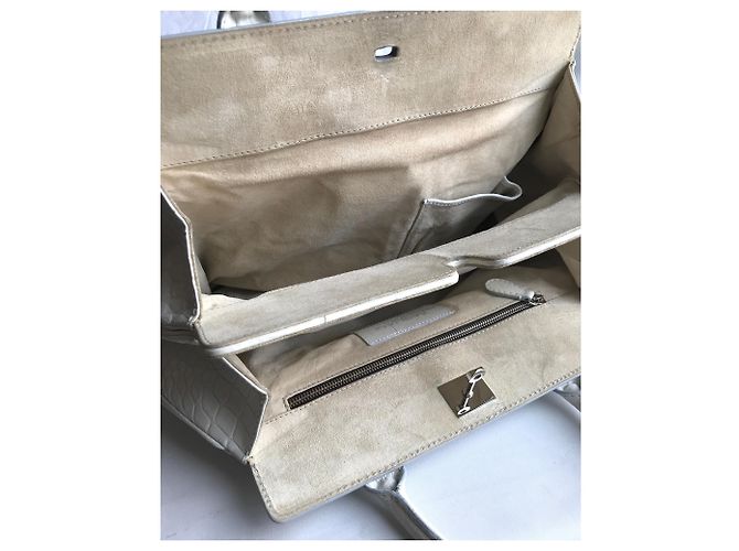 Zagliani Großes Krokodil 12000€ Puffy Bag Weiß - Ansicht 15
