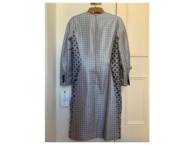 Thom Browne Jacquard Etuikleid Grau Schwarz Mehrfarben - Ansicht 2