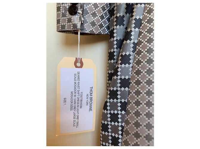 Thom Browne Jacquard Etuikleid Grau Schwarz Mehrfarben - Ansicht 3