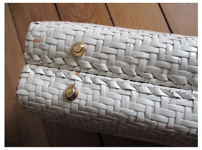 Autre Marque Clutch in vimini bianco - vista 2