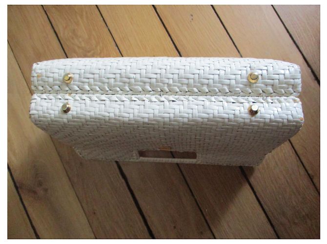 Autre Marque Clutch in vimini bianco - vista 3