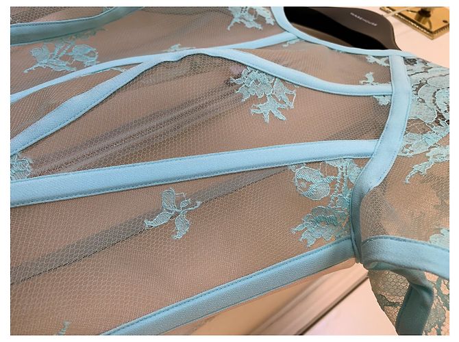Autre Marque Abito Alex Perry in pizzo floreale e rete Multicolore - vista 7