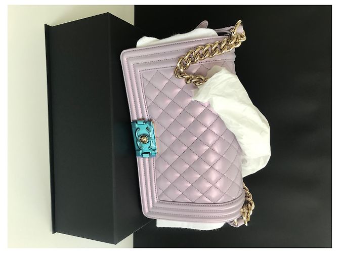 Borsa Chanel Boy viola chiaro , dimensione media , condizione perfetta , neuf Porpora - vista 6
