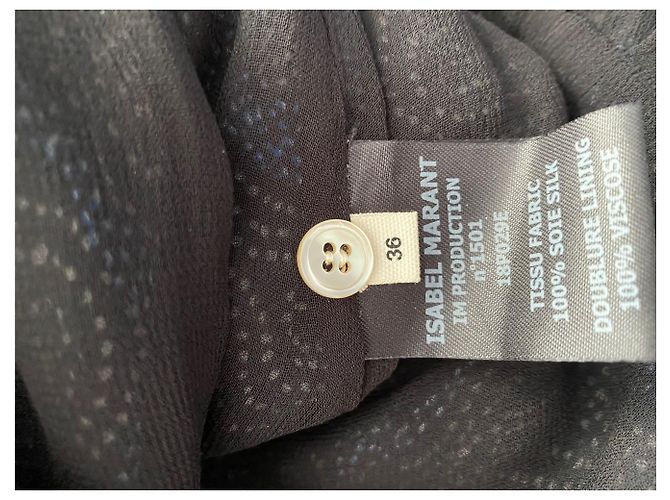 Abito Isabel Marant Etoile in seta blu e nero - vista 3