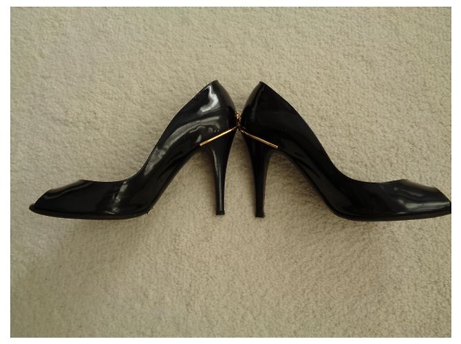 Décolleté Chanel in vernice blu navy 39.5 - vista 5