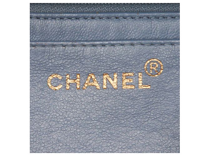 Borsa a patta in denim Matelasse blu Chanel - vista 6