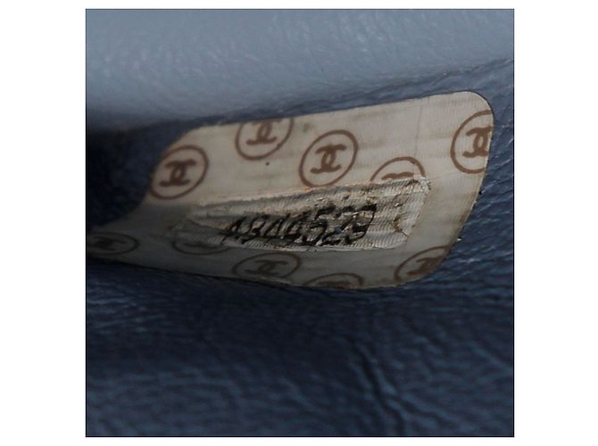Borsa a patta in denim Matelasse blu Chanel - vista 7