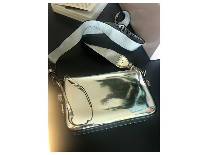 Borsa a tracolla Off White Argentata Metallizzata Argento - vista 4