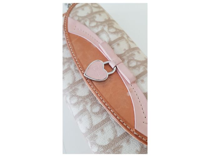 Miss Dior Dior WOC Wallet On Chain in pelle color eggshell Bianco sporco - vista 2