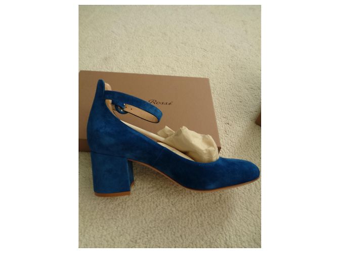 Décolleté Gianvito Rossi Greta Mid in suede blu - vista 9