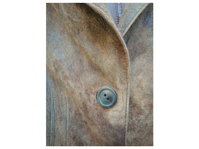 Sylvie Schimmel t Wildleder Stretch Lammjacke 38 Hellbraun - Ansicht 7