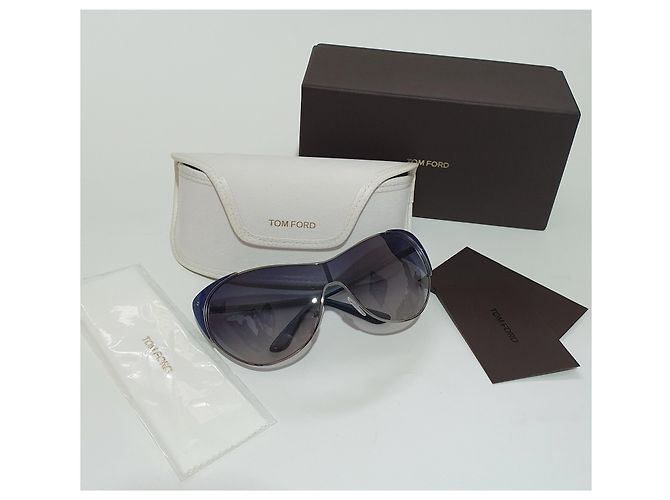 Occhiali da sole Tom Ford Blu e Argento Metallo - vista 4