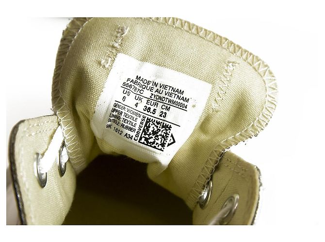 Converse All Star Silver Canvas Platform Sneakers Baskets Chaussures Eur 36.5 US 6 - vue 8