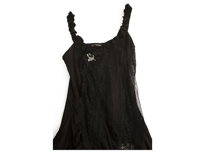 Marithé et François Girbaud Marithe Francois Girbaud Blusa sin mangas de encaje negro Cami Talla grande Fr 38 - vista 3